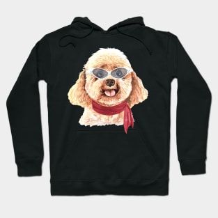 Cute-poodle-dog-watercolor-painting Hoodie